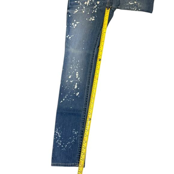 True Religion $225 Skinny Bleach Splat Super Stretch Jeans Size 32" - Picture 3 of 3